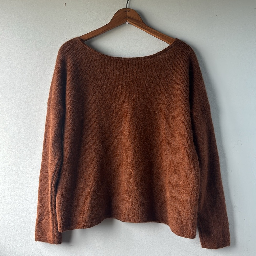 Sezane Brown V-Neck Button Cardigan - Picture 5 of 7